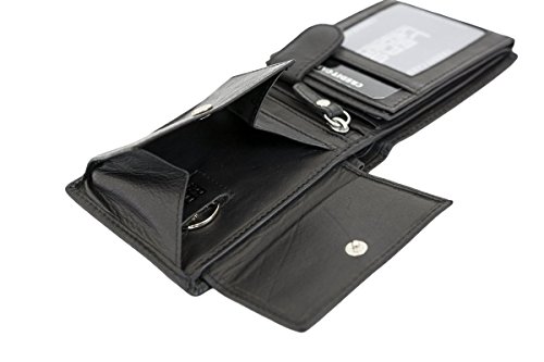 LEAS Minibörse mit Riegel flach im Querformat dünn, flaches Portemonnaie mit RFID Schutz, Block Folie mit Geschenk Box Echt-Leder, schwarz LEAS Minibörse mit Riegel flach im Querformat dünn, flaches Portemonnaie mit RFID Schutz, Block Folie mit Geschenk Box Echt-Leder, schwarz von LEAS
