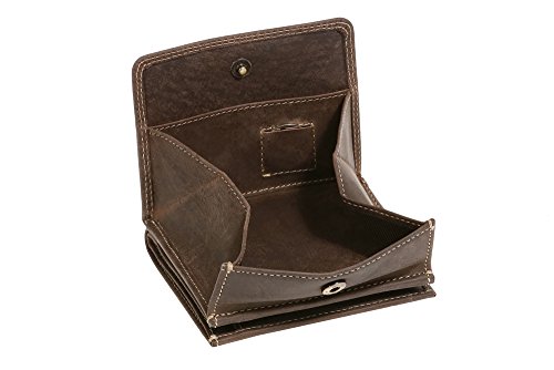 LEAS Wiener-Schachtel im Ausweis-Format mit großer Kleingeldschütte im Vintage-Style, Echt-Leder, dunkelbraun Vintage-Collection LEAS Wiener-Schachtel im Ausweis-Format mit großer Kleingeldschütte im Vintage-Style, Echt-Leder, dunkelbraun Vintage-Collection von LEAS