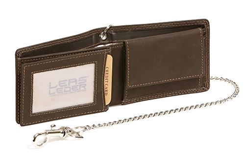 LEAS MCL Mini-Bikerbörse im Querformat mit Chrom-Kette Scheine müssen gefaltet Vintage-Stil in Echt-Leder, braun 9,5x7,5x2cm (LxBxH) LEAS MCL Mini-Bikerbörse im Querformat mit Chrom-Kette Scheine müssen gefaltet Vintage-Stil in Echt-Leder, braun 9,5x7,5x2cm (LxBxH) von LEAS MCL