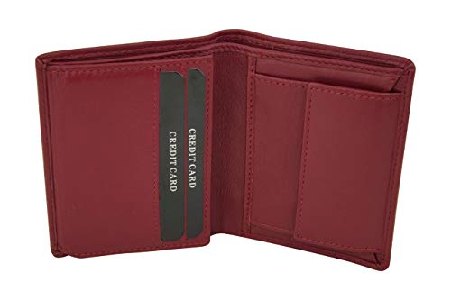 Mini Geldbörse mit Klappe dünn im Hochformat, flaches Portemonnaie mit RFID Schutz Folie mit Geschenk Box LEAS in Echt-Leder, rot Mini Geldbörse mit Klappe dünn im Hochformat, flaches Portemonnaie mit RFID Schutz Folie mit Geschenk Box LEAS in Echt-Leder, rot von LEAS