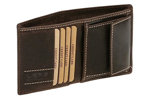 LEAS Kleine Mini-Geldbörse super flach & dünn mit Geschenkbox Echt-Büffel-Leder, braun Vintage-Collection LEAS Kleine Mini-Geldbörse super flach & dünn mit Geschenkbox Echt-Büffel-Leder, braun Vintage-Collection von LEAS