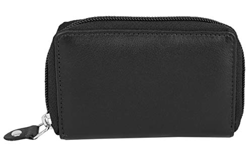 LEAS Universal Herren Portmonee RFID & Kreditkartenhülle extra kompakt mit NFC Schutz Echt-Büffel-Leder mit Geschenk Box (schwarz) von LEAS