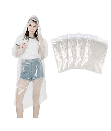 LEBEXY Einweg Regenponcho mit Kapuze Transparent 5 Stück LEBEXY Einweg Regenponcho mit Kapuze Transparent 5 Stück von LEBEXY