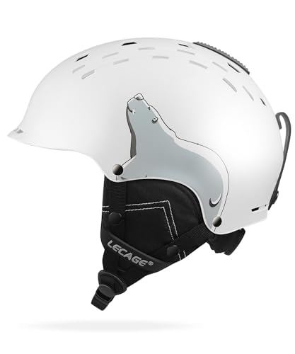 LECAGE Skihelm Herren Damen Stoßdämpfung Ski Helm mit Belüftung Warme Snowboardhelm Einstellbare Größe für Skifahren Wintersportarten (C02, M) von LECAGE