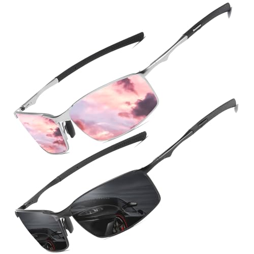 LEDING&BEST Polarisierte Pilotenbrille Sonnenbrille Herren Damen Freien Leichtgewicht Metallrahmen Angeln Golf Fahren Stilvoll Retro Flieger brille Cat 3 CE von LEDING&BEST