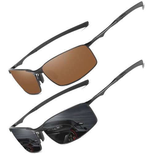 LEDING&BEST Polarisierte Pilotenbrille Sonnenbrille Herren Damen Freien Leichtgewicht Metallrahmen Angeln Golf Fahren Stilvoll Retro Flieger brille Cat 3 CE von LEDING&BEST