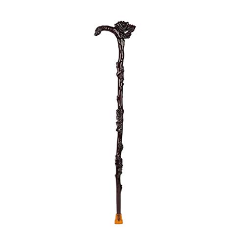 Gehstock für ältere Menschen, aus Holz geschnitzt, rutschfest, für Senioren, 99 cm, Krücken Safehappy von LEEBIITOO