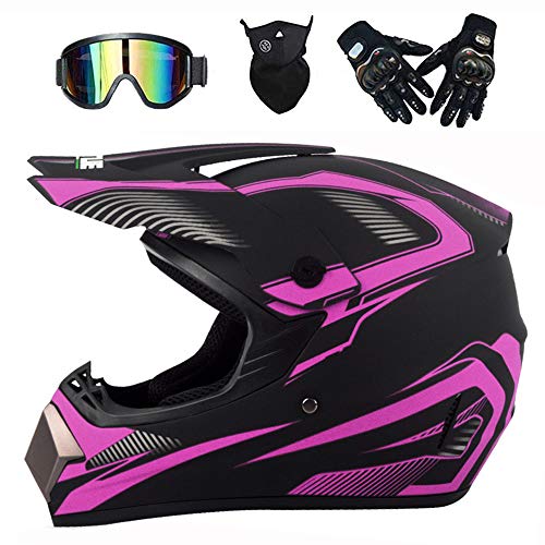 LEENP Professioneller Motocross-Helm, Herren Motorradhelm Cross-Helm Geschenk-Set mit Brille Maske Handschuhe, Motorrad Sports ATV MTB Quad Motorräder Off-Road DH Enduro-Helm Männer Damen,Pink,M LEENP Professioneller Motocross-Helm, Herren Motorradhelm Cross-Helm Geschenk-Set mit Brille Maske Handschuhe, Motorrad Sports ATV MTB Quad Motorräder Off-Road DH Enduro-Helm Männer Damen,Pink,M von LEENP