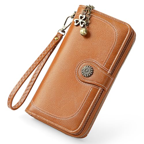 LEEXTON Große Kapazität Leder Damen Geldbörse, Lang Portmonee Gross Frauen Clutch RFID Schutz mit 11 Kartenfächer und Reißverschluss Münzfach LEEXTON Große Kapazität Leder Damen Geldbörse, Lang Portmonee Gross Frauen Clutch RFID Schutz mit 11 Kartenfächer und Reißverschluss Münzfach von LEEXTON