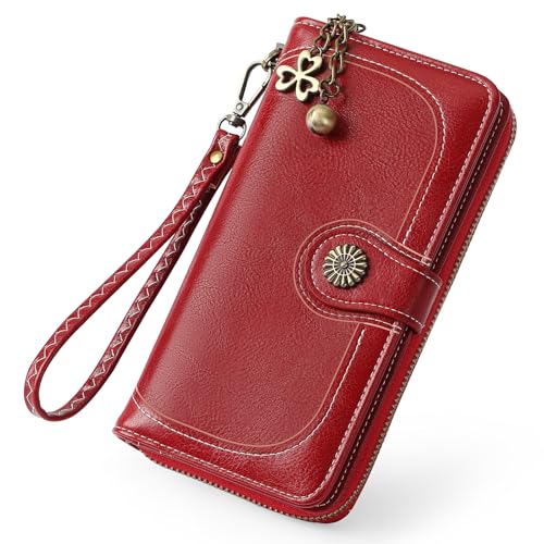 LEEXTON Große Kapazität Leder Damen Geldbörse, Lang Portmonee Gross Frauen Clutch RFID Schutz mit 11 Kartenfächer und Reißverschluss Münzfach LEEXTON Große Kapazität Leder Damen Geldbörse, Lang Portmonee Gross Frauen Clutch RFID Schutz mit 11 Kartenfächer und Reißverschluss Münzfach von LEEXTON