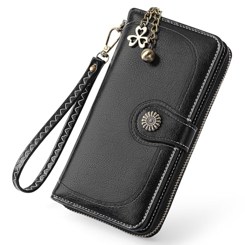 LEEXTON Große Kapazität Leder Damen Geldbörse, Lang Portmonee Gross Frauen Clutch RFID Schutz mit 11 Kartenfächer und Reißverschluss Münzfach LEEXTON Große Kapazität Leder Damen Geldbörse, Lang Portmonee Gross Frauen Clutch RFID Schutz mit 11 Kartenfächer und Reißverschluss Münzfach von LEEXTON