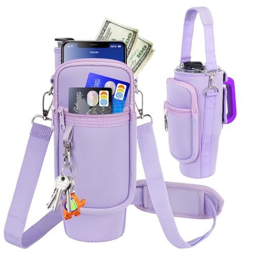 Tragetasche für Wasserflaschen mit Handyfach, kompatibel mit Stanley/Simple Modern 850 ml Becher mit Griff, Wasserflaschenhalter mit verstellbarem Riemen, kompatibel mit Stanley Cup-Zubehör Tragetasche für Wasserflaschen mit Handyfach, kompatibel mit Stanley/Simple Modern 850 ml Becher mit Griff, Wasserflaschenhalter mit verstellbarem Riemen, kompatibel mit Stanley Cup-Zubehör von LEFOR·Z