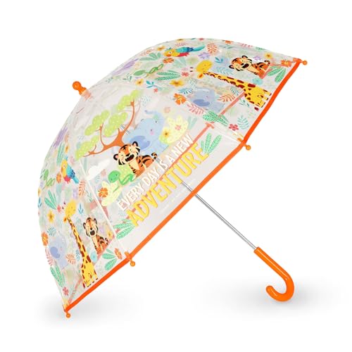 LEGAMI - Dancin' In The Rain Kinderregenschirm, Jungle Motiv, winddichte Struktur, manuelle Öffnung, Stoffverschluss mit Platz für Namen, Hakengriff, 73x65 cm LEGAMI - Dancin' In The Rain Kinderregenschirm, Jungle Motiv, winddichte Struktur, manuelle Öffnung, Stoffverschluss mit Platz für Namen, Hakengriff, 73x65 cm von LEGAMI