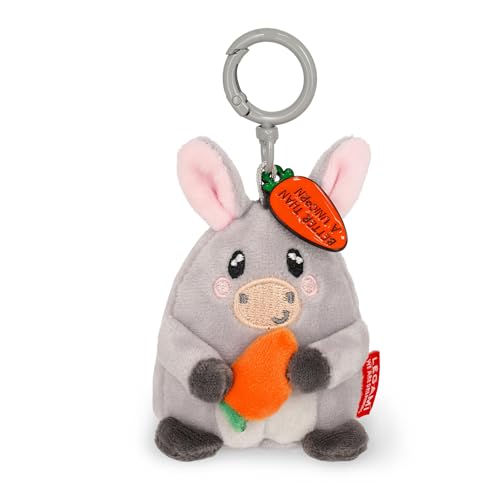 LEGAMI - Super Soft! Donkey Schlüsselanhänger, Plüsch-Schlüsselanhänger, Anhänger mit gravierter Botschaft und Karabinerhaken aus Zink, 7 x 11 cm, grau, S LEGAMI - Super Soft! Donkey Schlüsselanhänger, Plüsch-Schlüsselanhänger, Anhänger mit gravierter Botschaft und Karabinerhaken aus Zink, 7 x 11 cm, grau, S von LEGAMI