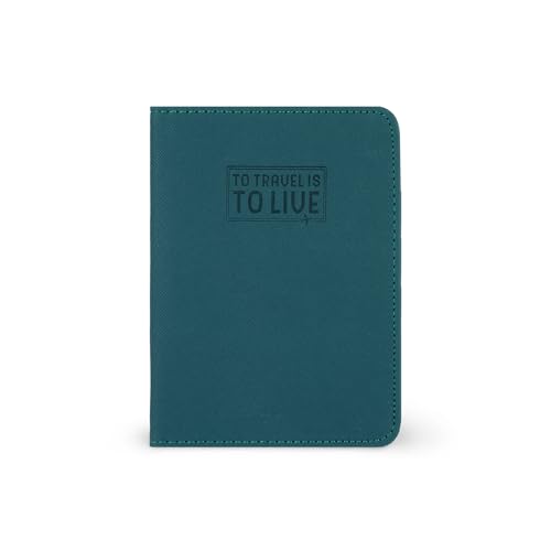Legami - Petroleum Blue Passport Holder, Passport Holder Brieftasche für Reisen, Reisepasshülle, 1 Passporttasche, 4 Kartenfächer, RFID-Schutz, 10,5 x 14 x 1 cm, blau, S, Casual von LEGAMI