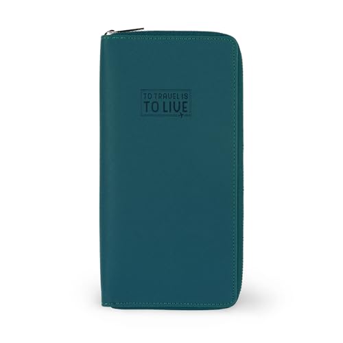 Legami - Petroleumblau Reise-Dokumententasche, Reisepass-Organizer, RFID-Blocking, 4 große Taschen, 7 kleine Taschen, Reißverschluss, 11 x 24 x 3 cm, blau, L, Casual Legami - Petroleumblau Reise-Dokumententasche, Reisepass-Organizer, RFID-Blocking, 4 große Taschen, 7 kleine Taschen, Reißverschluss, 11 x 24 x 3 cm, blau, L, Casual von LEGAMI