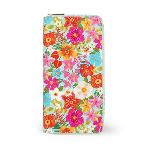 Legami - Reise-Dokumententasche mit Blumen, Reisepass Organizer, RFID-Blocking, 4 große Taschen, 7 kleine Taschen, Reißverschluss, 11 x 24 x 3 cm, Blumenmotiv, türkis, L, Casual Legami - Reise-Dokumententasche mit Blumen, Reisepass Organizer, RFID-Blocking, 4 große Taschen, 7 kleine Taschen, Reißverschluss, 11 x 24 x 3 cm, Blumenmotiv, türkis, L, Casual von LEGAMI