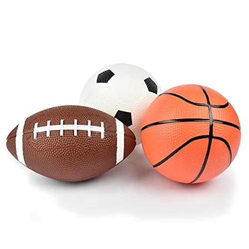 Legami - Set mit 3 Mini-Bällen, Mini-Ball-Set, 12 x 3,7 cm, Fußball, American Football und einem Basketball, alle aus Kunststoff Legami - Set mit 3 Mini-Bällen, Mini-Ball-Set, 12 x 3,7 cm, Fußball, American Football und einem Basketball, alle aus Kunststoff von LEGAMI