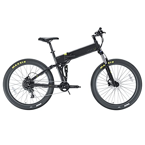 LEGEND EBIKES Etna, E Bike Mountainbike, Elektrofahrrad Herren, Damen, Fahrrad Batterie 36V 14Ah, 25km/h, Elektrofahrräder 250W, E-Bike Klapprad 11 Gänge, Räder 27,5" Smartbike Schwarz von LEGEND EBIKES