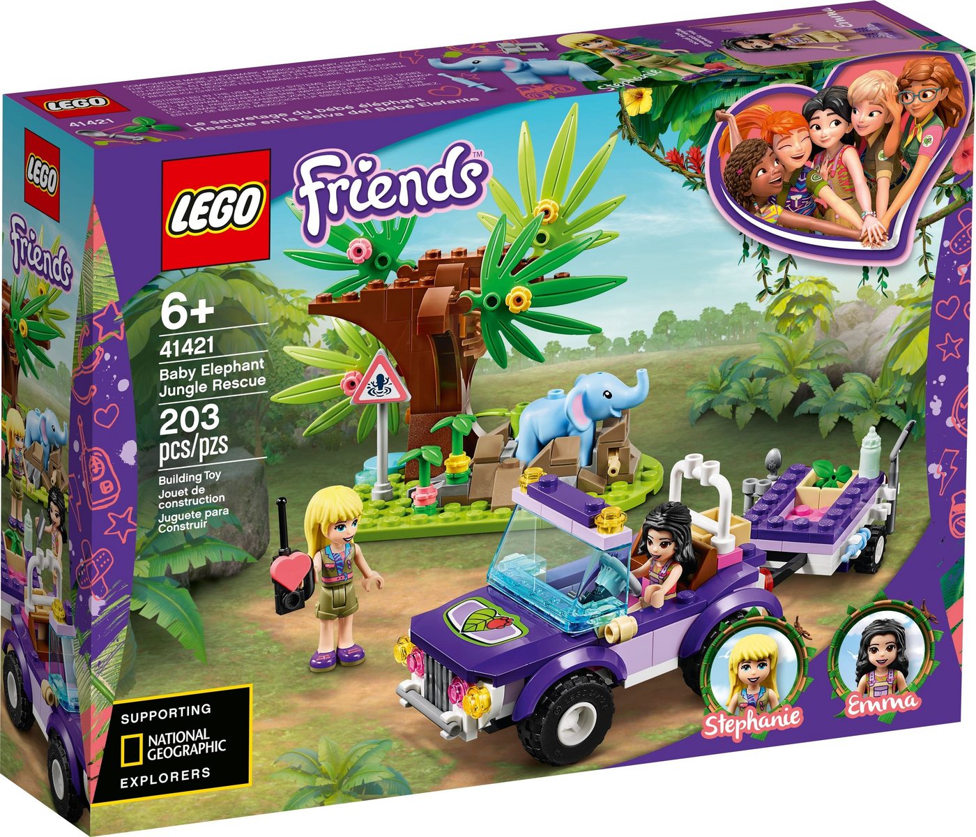 LEGO® Konstruktionsspielsteine LEGO® Friends 41421 Rettung des Elefantenbabys mit Transporter, (203 St) von LEGO®