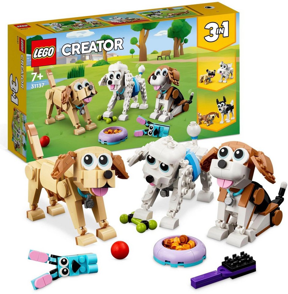 LEGO® Konstruktionsspielsteine Niedliche Hunde (31137), LEGO® Creator 3in1, (475 St) von LEGO®