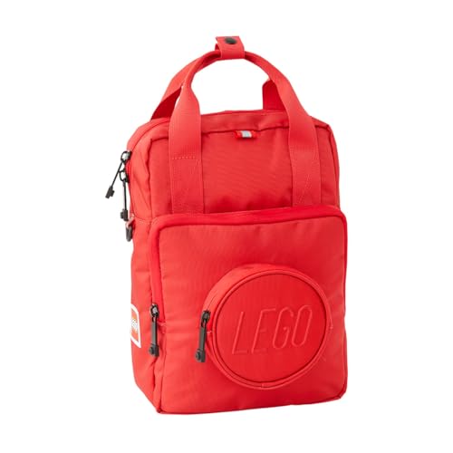 Lego Bags Signature Brick 1x1 Kinder Rucksack 7 Liter, Leichter Kindergartenrucksack, Kita Backpack in Rot, Vorschulrucksack mit großem Hauptfach, 2 kleine Fächer, Reflektoren & anpassbarer Brustgurt von LEGO