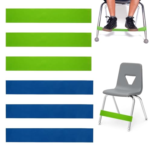 LEIBOCHAO 6 Stück Dehnbare Stuhlbänder für Kinder, für Kinder mit Sensorischem ADHS und Autismus, Stuhlzappelbänder, Flexible Sitzgurte, Federnde Gurte für Stühle, Schreibtisch, ADHS, SPD, Yoga LEIBOCHAO 6 Stück Dehnbare Stuhlbänder für Kinder, für Kinder mit Sensorischem ADHS und Autismus, Stuhlzappelbänder, Flexible Sitzgurte, Federnde Gurte für Stühle, Schreibtisch, ADHS, SPD, Yoga von LEIBOCHAO