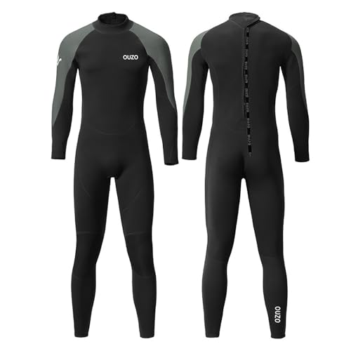LEIDIMUS 4XL,3 Mm Neopren Tauchanzug, Ganzkörperanzug Mit Rückenreißverschluss Für Herren, Warm Und Mit UV-Schutz Für Schnorcheln, Surfen Und Tauchen von LEIDIMUS