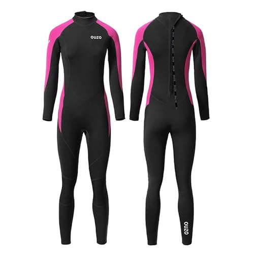 LEIDIMUS Rosa,S,1,5MM Neopren-Tauchanzug Mit Rückenzip für Männer und Frauen, Ganzkörperanzug, Warm, UV-Schutz, Geeignet für Schnorcheln, Surfen, Kanufahren und Tauchen von LEIDIMUS