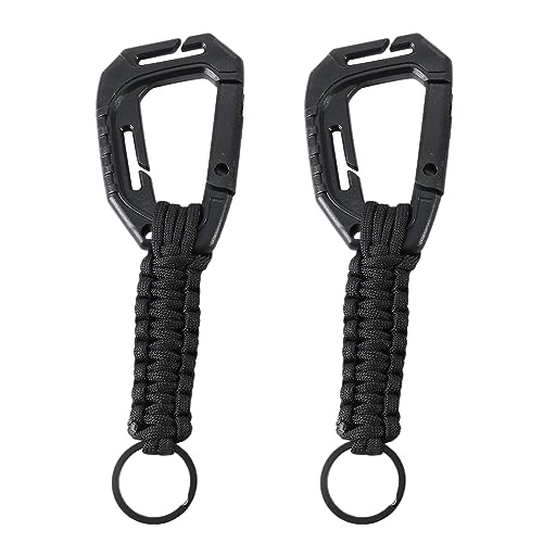 LEIDJGUN 2 Stücke Paracord Schlüsselanhänger Mit Karabiner Geflochtene Lanyard Clip Ringe Haken Geflochtene Schnur Seil Schlüsselanhänger Outdoor Survival Tool von LEIDJGUN