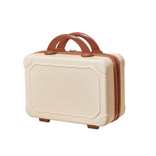 LEIDJGUN 35,6 cm Handgepäck, Kosmetiktasche, tragbare Tragetasche, Koffer, Make-up-Tasche für Damen und Mädchen, beige, Normal von LEIDJGUN