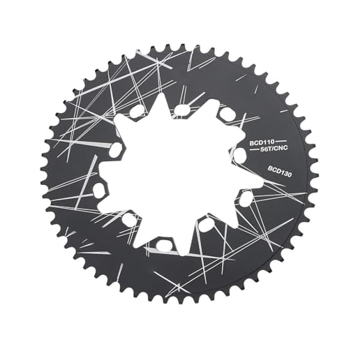 LEIDJGUN 52T/54T/56T/58T/60T Schmales Breites Kettenblatt Für Straßenfaltrad Aluminiumlegierung Hochfestes 110/130BCD Ovales Kettenblatt von LEIDJGUN