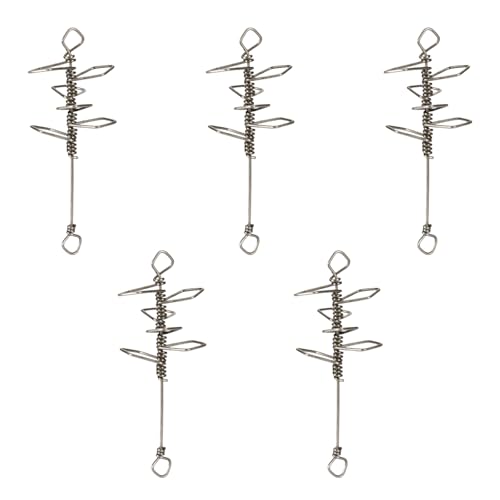 LEIDJGUN 5Pcs Wirbel Multihook Stecker Explosionen Haken Jigs Edelstahl Angeln Lockt Angeln Pin Stecker Angelgerät von LEIDJGUN