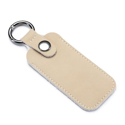 LEIDJGUN Autoschlüsseltasche, Leder, tragbar, Speicherkartenhalter, Tasche, Schlüsselanhänger, Auto-Fernbedienung, Schlüsselschutz, beige von LEIDJGUN