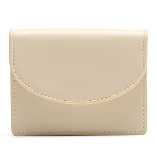 LEIDJGUN Multi-Slot PU Geldbörse für Männer Frauen Tasche Kreditkartenhalter Münzbörse Kurze Art Vintage Geldbörse Tragbar, beige von LEIDJGUN