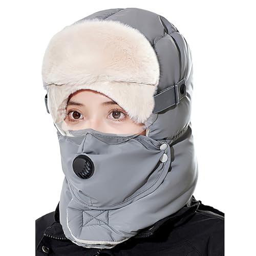 LEIDJGUN Verdickte Ohrenklappen Kappen Winter Trapper Mütze Ski Mütze Mit Schutzbrille Und Gesichtsbedeckung Outdoor Jagdmütze Winddichte Warme Mützen von LEIDJGUN