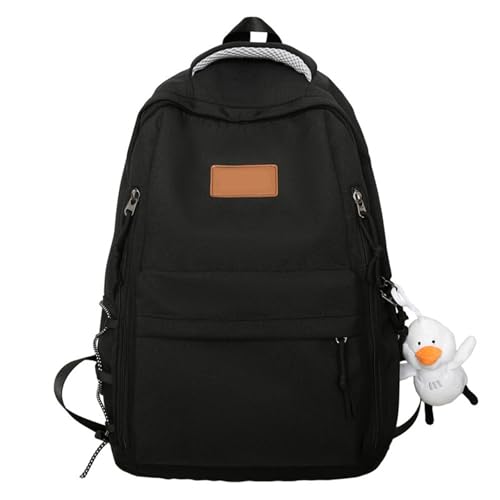 Modische High School College Büchertasche Mit Mehreren Fächern Für Schüler Einfarbig Nylon Rucksack Mit Großer Kapazität von LEIDJGUN