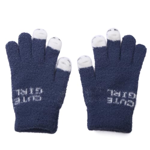 LEJIAJU Winter-Strickhandschuhe für Paare, Buchstaben, Vollfinger-Handschuhe, dick, Outdoor, Radfahren, Skifahren, Touchscreen von LEJIAJU