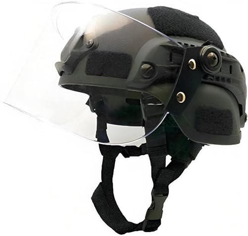 Taktisch Mich 2000 Schnell Helm mit klarem Riot Visier Gesichtsschutz Schiebeschutzbrille für Airsoft Paintball CS Kriegsspiele im Freien Taktisch Mich 2000 Schnell Helm mit klarem Riot Visier Gesichtsschutz Schiebeschutzbrille für Airsoft Paintball CS Kriegsspiele im Freien von LEJUNJIE