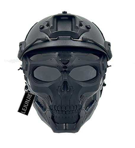 PJ Typ Tactical Airsoft Schutz Fast Helm mit einstellbarem Full-Face-Schädel Maske Set,für Paintball-Schießen, CS-Spiele PJ Typ Tactical Airsoft Schutz Fast Helm mit einstellbarem Full-Face-Schädel Maske Set,für Paintball-Schießen, CS-Spiele von LEJUNJIE