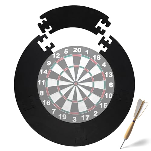 LEKEFETO 5-teiliger Dartscheibe Schutzring: Dartscheiben Surround, Dartscheiben-Einfassung, Dartscheibe Umrandung für die Garage Wandschutz Backboard Protection, 44 x 13 x 3cm - Schwarz LEKEFETO 5-teiliger Dartscheibe Schutzring: Dartscheiben Surround, Dartscheiben-Einfassung, Dartscheibe Umrandung für die Garage Wandschutz Backboard Protection, 44 x 13 x 3cm - Schwarz von LEKEFETO
