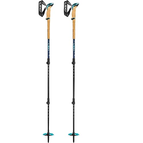 LEKI Bernina Lite 3 Skistöcke, Denimblue-darkblue-Mint, 100-135cm von LEKI