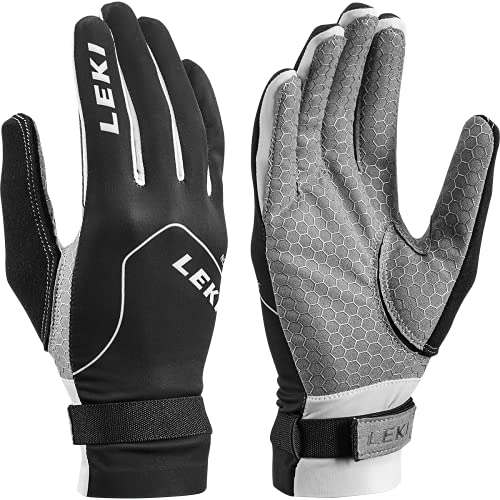 LEKI Nordic Slope Grau-Schwarz-Weiß - Bequeme atmungsaktive Handschuhe, Größe 6.5 - Farbe Black - White - Graphite von LEKI