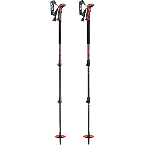 LEKI Haute Route 3 Skistöcke, Dark Anthracite-Dark red-Black, 110-150cm von LEKI