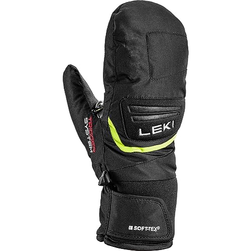 LEKI Kinder Griffin 3D Handschuhe, Black-Yellow, EU 6 von LEKI