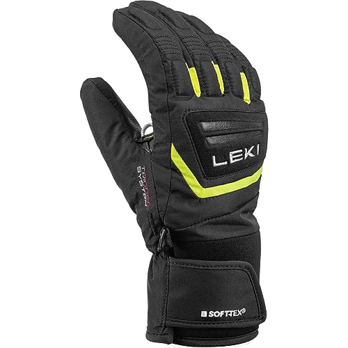 LEKI Kinder Griffin 3D Handschuhe, Black-Yellow, EU 6 von LEKI