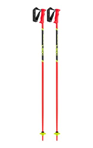 LEKI Kinder Racing Kids Skistöcke, Bright red-Black-Neonyellow, 85cm von LEKI