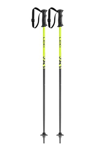 LEKI Kinder Rider Skistöcke, Black-Neonyellow-White, 95cm von LEKI