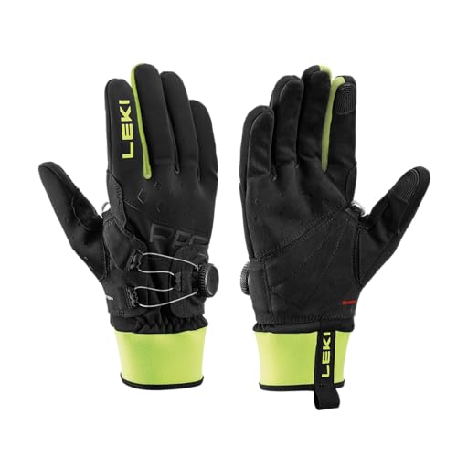 LEKI PRC Boa Shark Handschuhe, Black-neon Yellow, EU 7 von LEKI