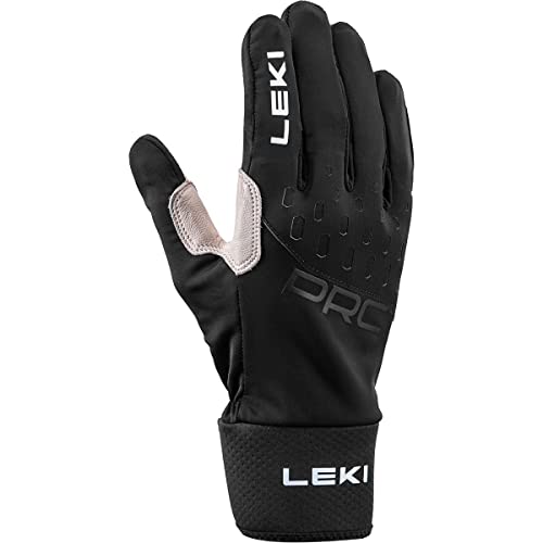 LEKI Prc Premium Schwarz - Leichter vielseitiger Langlauf Handschuh, Größe 8 - Farbe Black - Sand von LEKI
